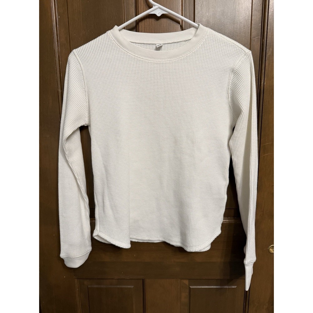 Uniqlo Waffle Thermal Long Sleeve Women's XS Ivory Excellent